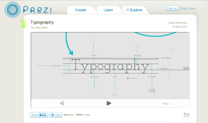 Prezi presentation about typography